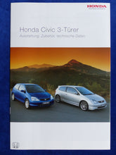 Lade das Bild in den Galerie-Viewer, Honda Civic 3-Türer - Daten &amp; Ausstattungen MJ 2003 - Prospekt Brochure 12.2002
