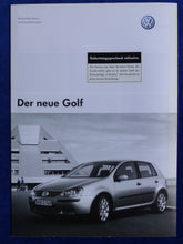Lade das Bild in den Galerie-Viewer, VW Golf - Technische Daten &amp; Ausstattungen MJ 2004 - Prospekt Brochure 01.2004
