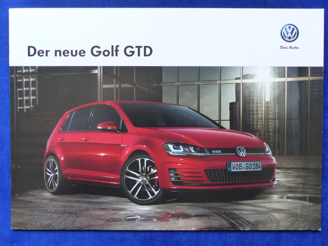 VW Golf GTD 184 PS TDI MJ 2013 - Prospekt Brochure 02.2013