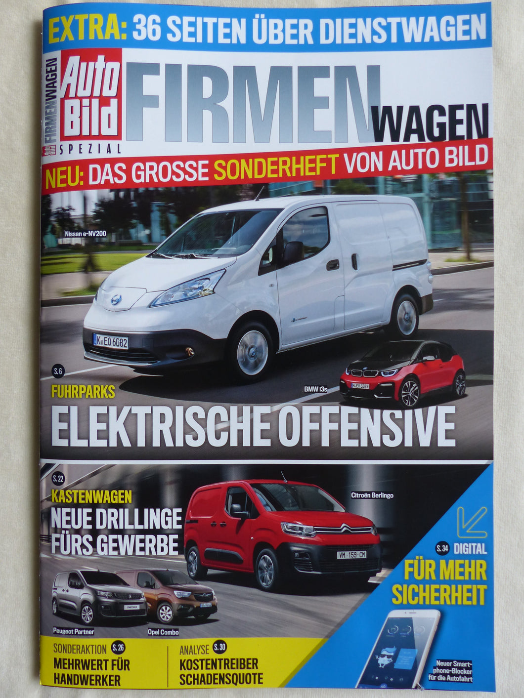 Firmenwagen Spezial - E-Autos Nissan BMW Opel - Sonderdruck AutoBild 34/2018