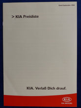 Lade das Bild in den Galerie-Viewer, Kia Programm - Preisliste MJ 1999 - Prospekt Brochure 09.1998
