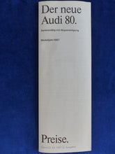 Lade das Bild in den Galerie-Viewer, Audi 80 quattro Typ B3 - Preisliste MJ 1987 - Prospekt Brochure 02.1987
