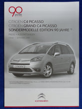 Lade das Bild in den Galerie-Viewer, Citroen C4 Picasso Edition 90 Jahre Preisliste 2010 - Prospekt Brochure 09.2009
