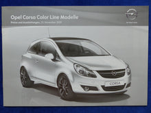 Lade das Bild in den Galerie-Viewer, Opel Corsa Color Line - Preisliste MJ 2010 - Prospekt Brochure 11.2009
