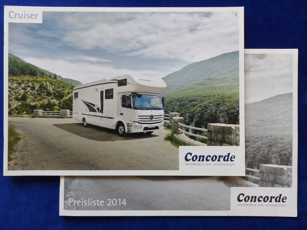 Concorde Cruiser Reisemobile 2014 - Prospekt Brochure + Preisliste 12.2013