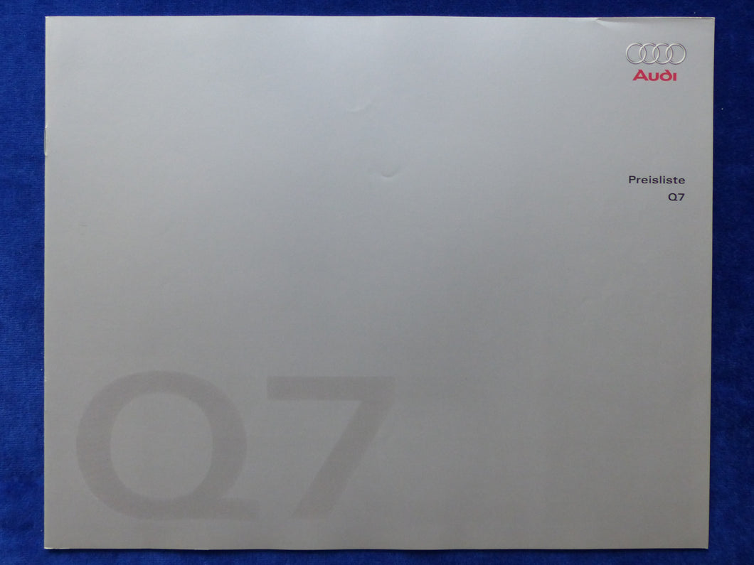 Audi Q7 FSI TDI quattro - Preisliste MJ 2006 - Prospekt Brochure 09.2005