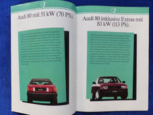 Lade das Bild in den Galerie-Viewer, Audi 80 100 Avant quattro Benziner Katalysator 1990 - Prospekt Brochure 08.1989

