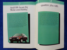 Lade das Bild in den Galerie-Viewer, Audi 80 100 Avant quattro Benziner Katalysator 1990 - Prospekt Brochure 08.1989
