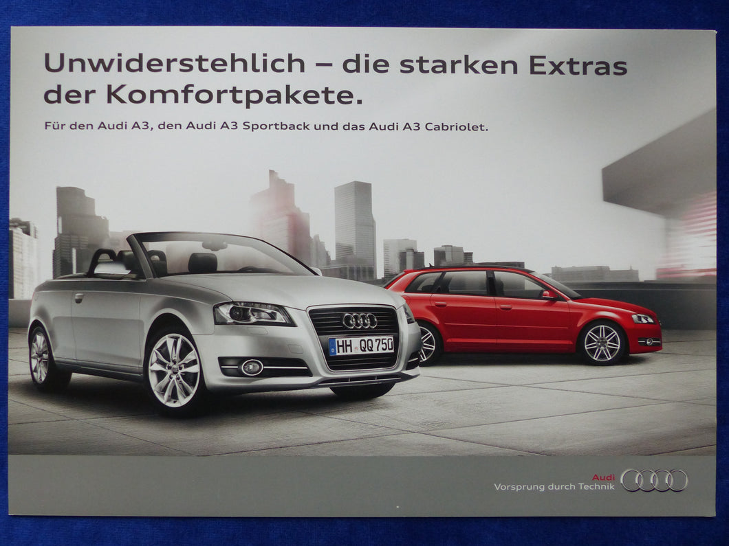 Audi A3 Sportback Cabrio - Komfortpakete MJ 2011 - Prospekt Brochure 07.2010
