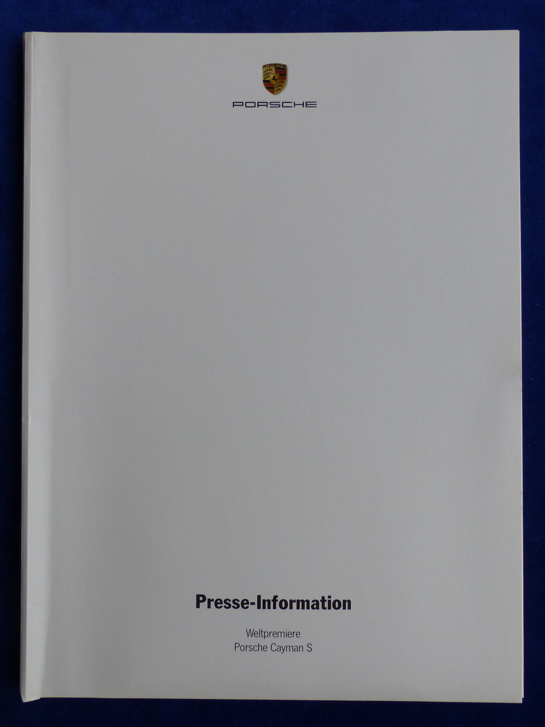 Porsche Cayman S Weltpremiere Typ 987c - Pressemappe CD-Rom press-kit 09.2005