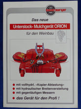 Lade das Bild in den Galerie-Viewer, SAUERBURGER Unterstock Mulchgerät Orion - Prospekt Brochure 90er
