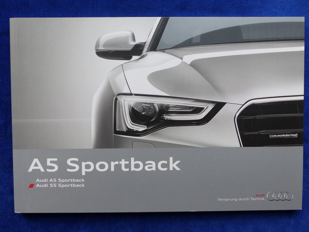 Audi A5 S5 Sportback quattro - Prospekt Brochure 04.2015