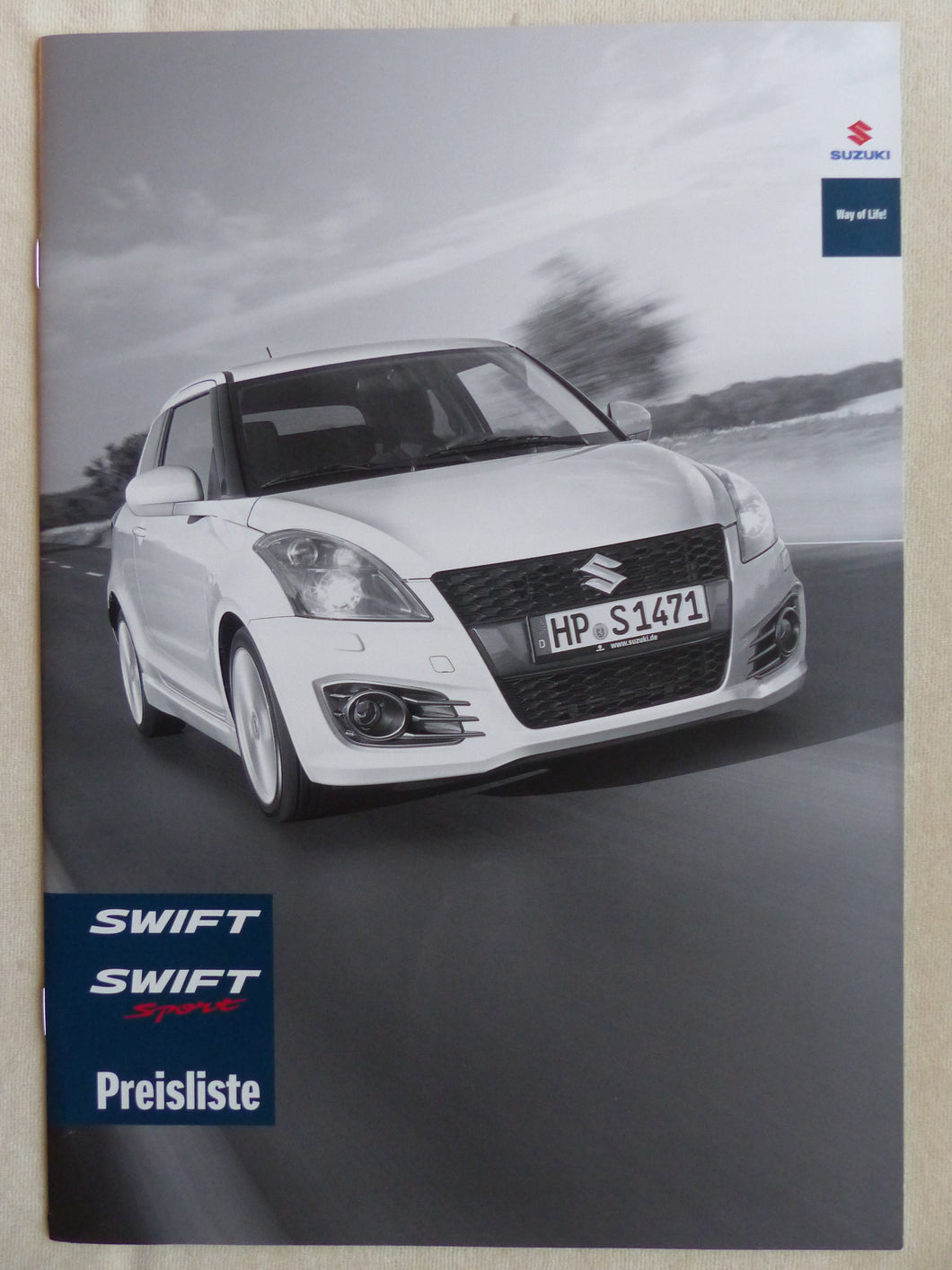 Suzuki Swift Sport - Preisliste MJ 2016 - Prospekt Brochure 01.2016