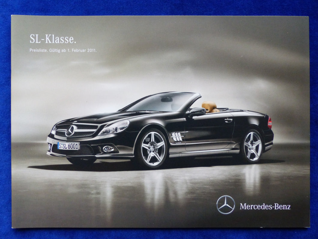 Mercedes-Benz SL-Klasse SL Roadster AMG - Preisliste - Prospekt Brochure 02.2011