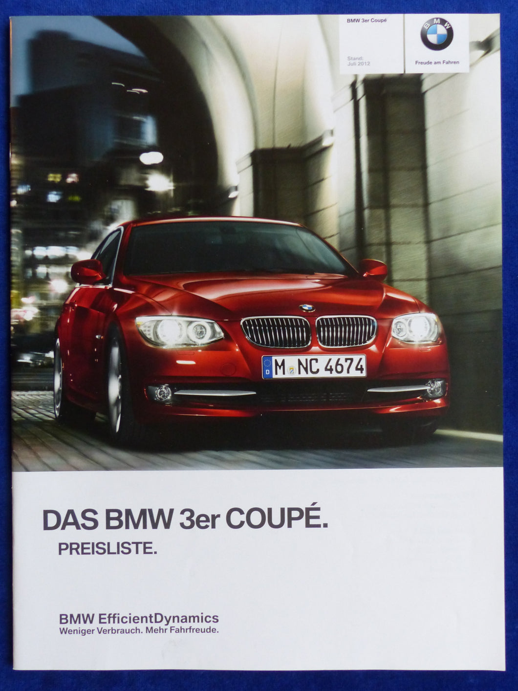 BMW 3er Coupe 335i Typ E92 - Preisliste MJ 2013 - Prospekt Brochure 07.2012 - car-brochure