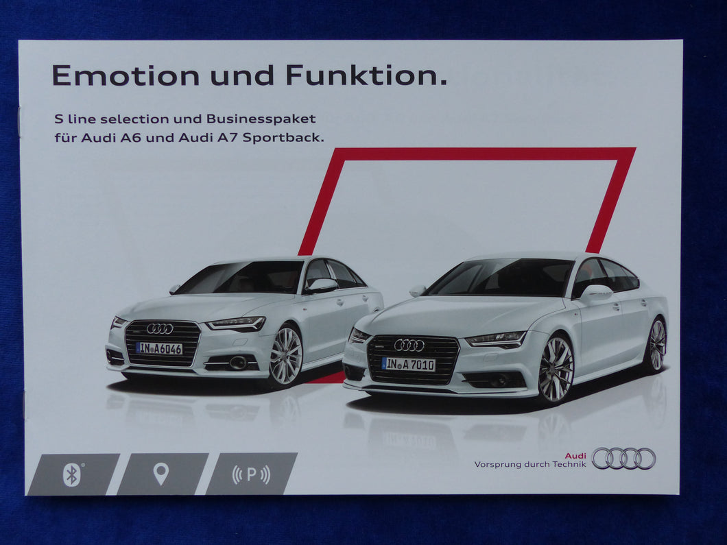 Audi S line selection & Businesspaket A6 A7 MJ 2016 - Prospekt Brochure 04.2015