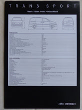 Lade das Bild in den Galerie-Viewer, Chevrolet Trans Sport - Preisliste MJ 2001 - Prospekt Brochure 11.2000

