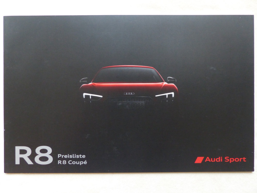 Audi R8 V10 plus Coupe - Preisliste MJ 2016 - Prospekt Brochure 08.2015