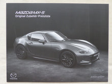 Lade das Bild in den Galerie-Viewer, Mazda MX-5 Roadster Zubehör MJ 2019 - Prospekt Brochure + Preisliste 10.2018
