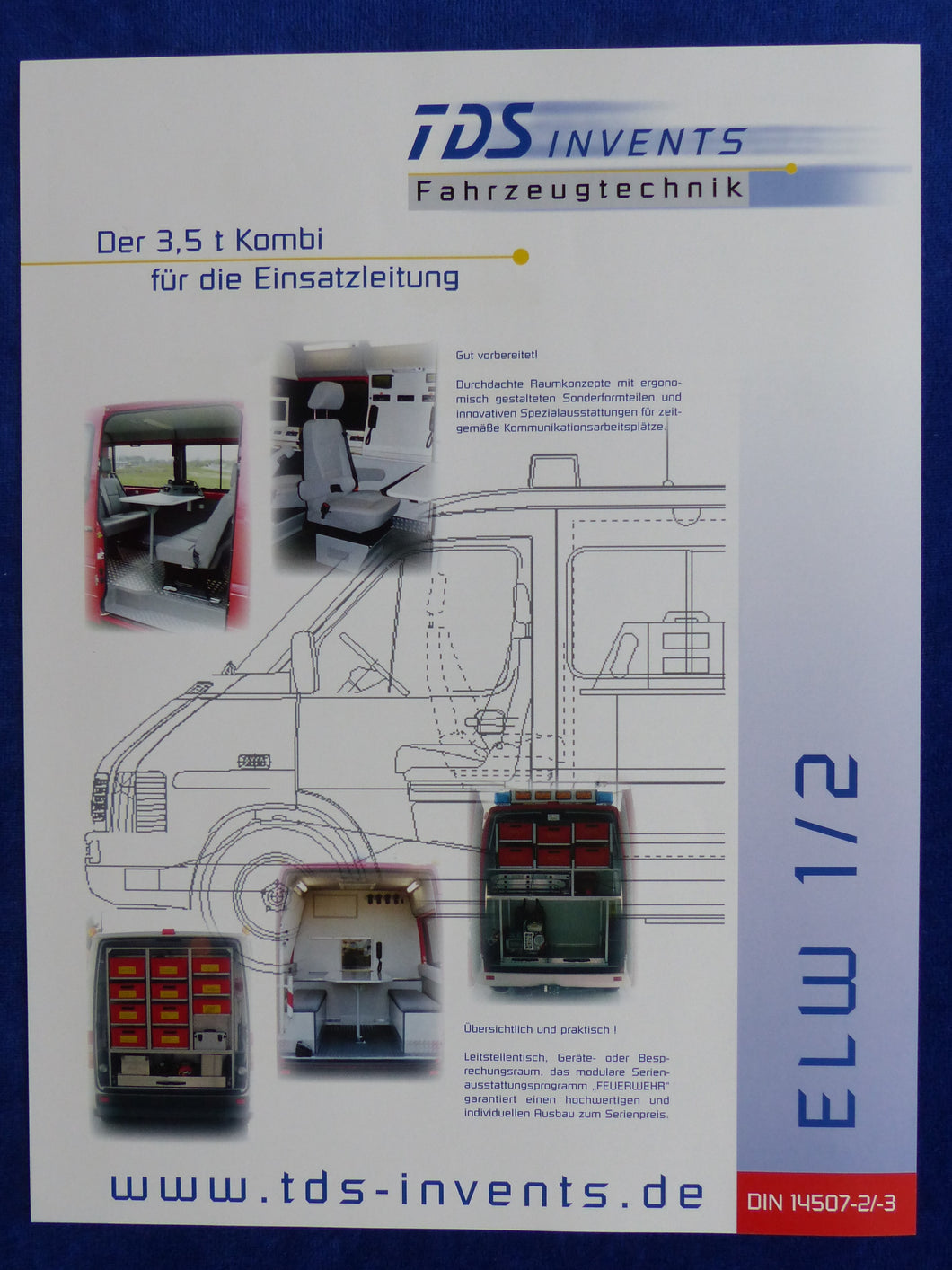 TDS Invents Feuerwehr Einsatzleitung ELW 3,5t Kombi - Prospekt Brochure 04.2004