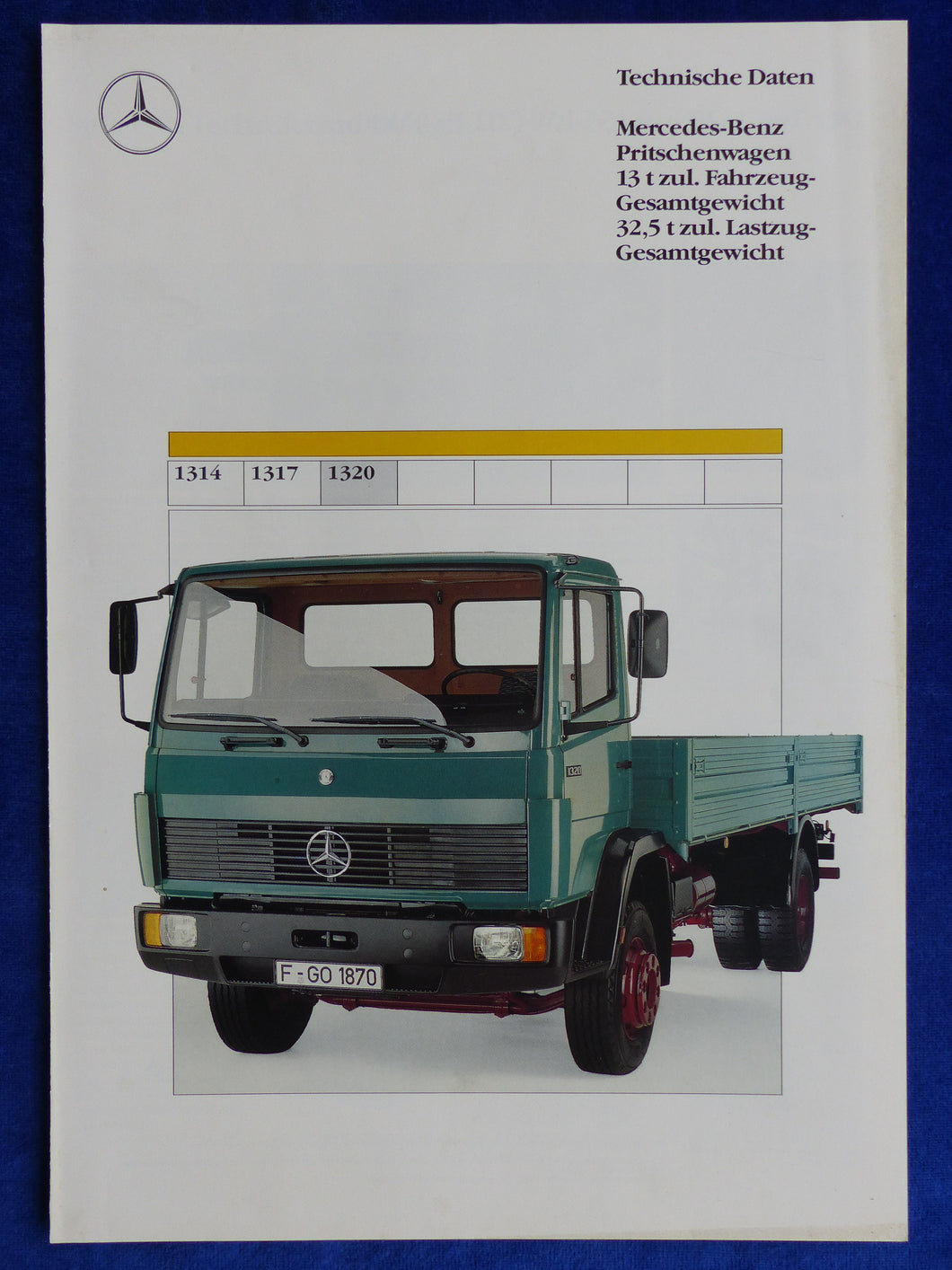 Mercedes-Benz LKW Pritschenwagen 1320 - Prospekt Brochure 10.1989
