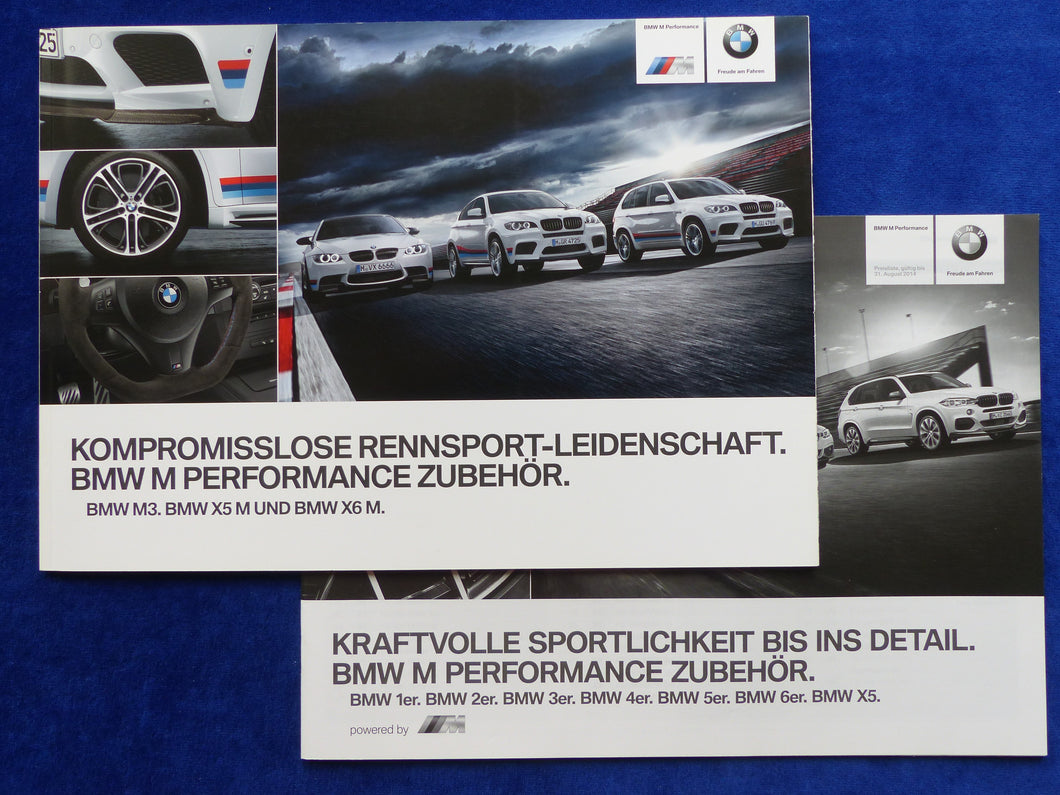BMW M Performance Zubehör 1er 3er 5er X6 MJ 2014 - Prospekt + Preisliste 12.2013