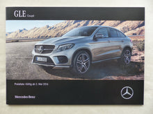 Lade das Bild in den Galerie-Viewer, Mercedes-Benz GLE Coupe 63 S AMG - Preisliste MJ 2017 - Prospekt Brochure 05.2016 - car-brochure
