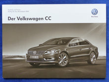 Lade das Bild in den Galerie-Viewer, VW Volkswagen CC R-Line V6 4Motion MJ 2014 - Prospekt + Preisliste 06.2013
