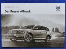Lade das Bild in den Galerie-Viewer, VW Passat Alltrack TSI TDI - Preisliste MJ 2014 - Prospekt Brochure 06.2013
