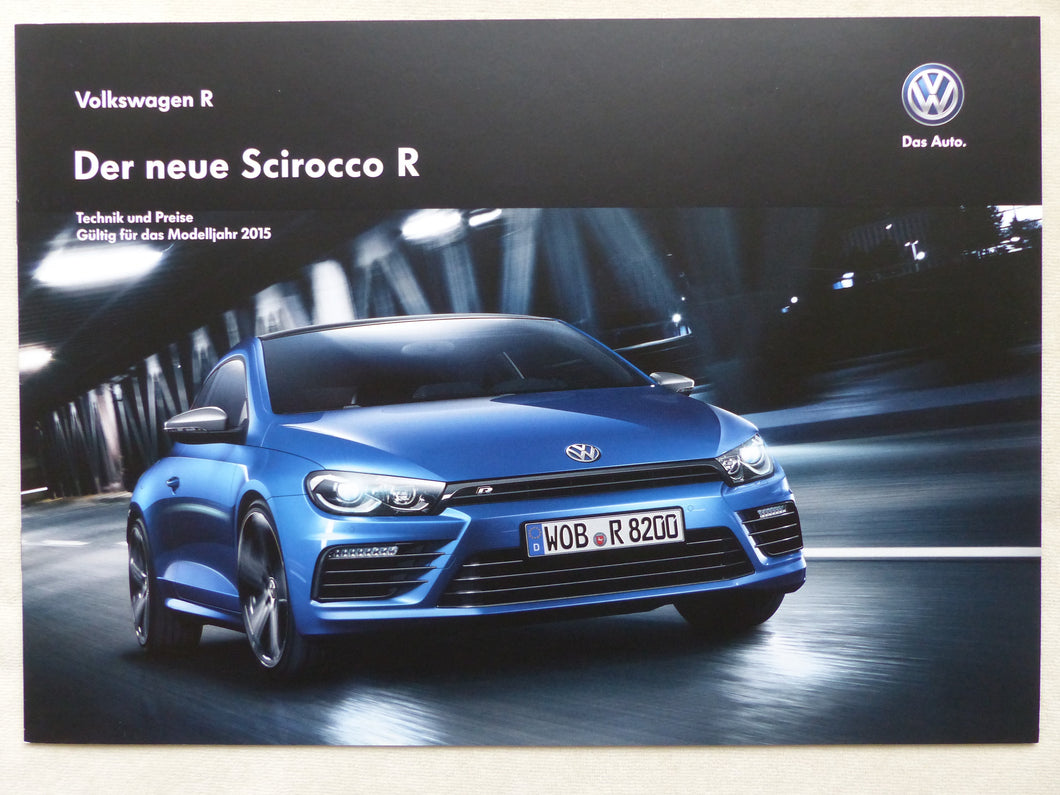 VW Scirocco R 2.0 TSI 280 PS - Preisliste MJ 2015 - Prospekt Brochure 05.2014