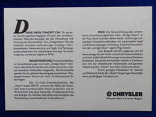 Lade das Bild in den Galerie-Viewer, Dodge Neon Concept Car - Prospekt Brochure 1991
