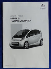 Lade das Bild in den Galerie-Viewer, Citroen C-Zero Elektroauto - Preisliste MJ 2018 - Prospekt Brochure 06.2017
