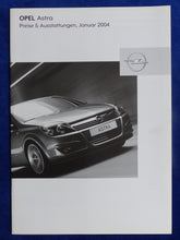 Lade das Bild in den Galerie-Viewer, Opel Astra Limousine MJ 2004 - Prospekt Brochure + Preisliste 01.2004
