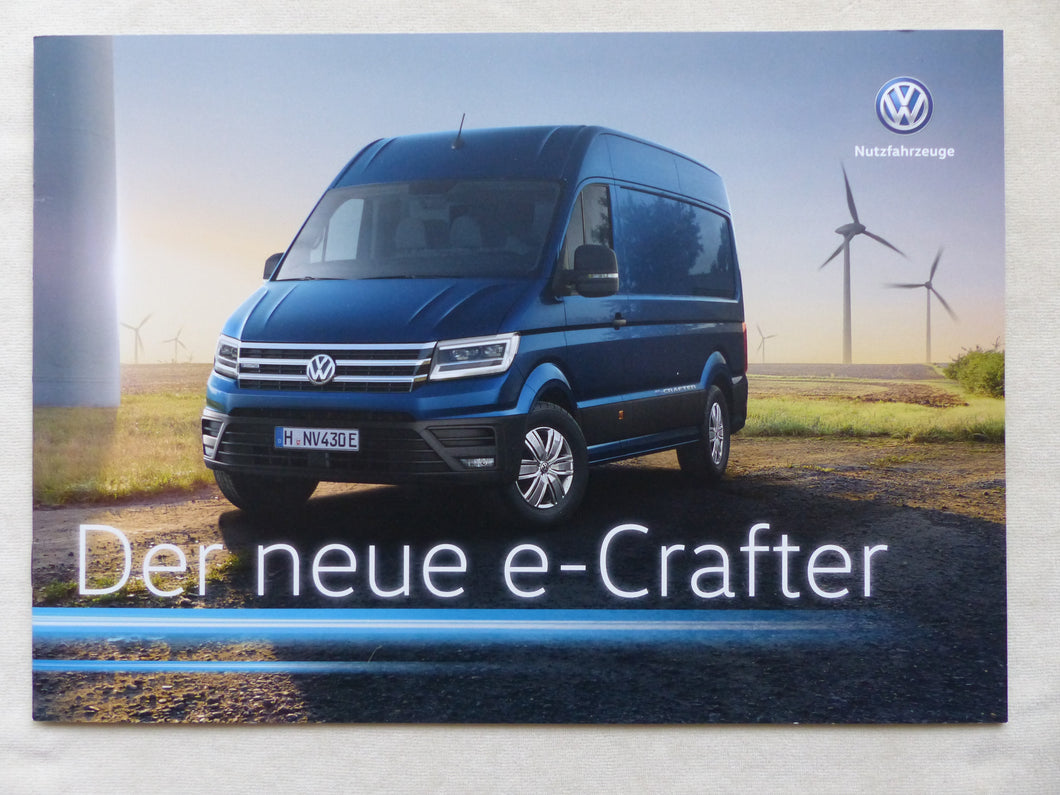 VW e-Crafter Elektromotor Kastenwagen MJ 2019 - Prospekt Brochure 09.2018