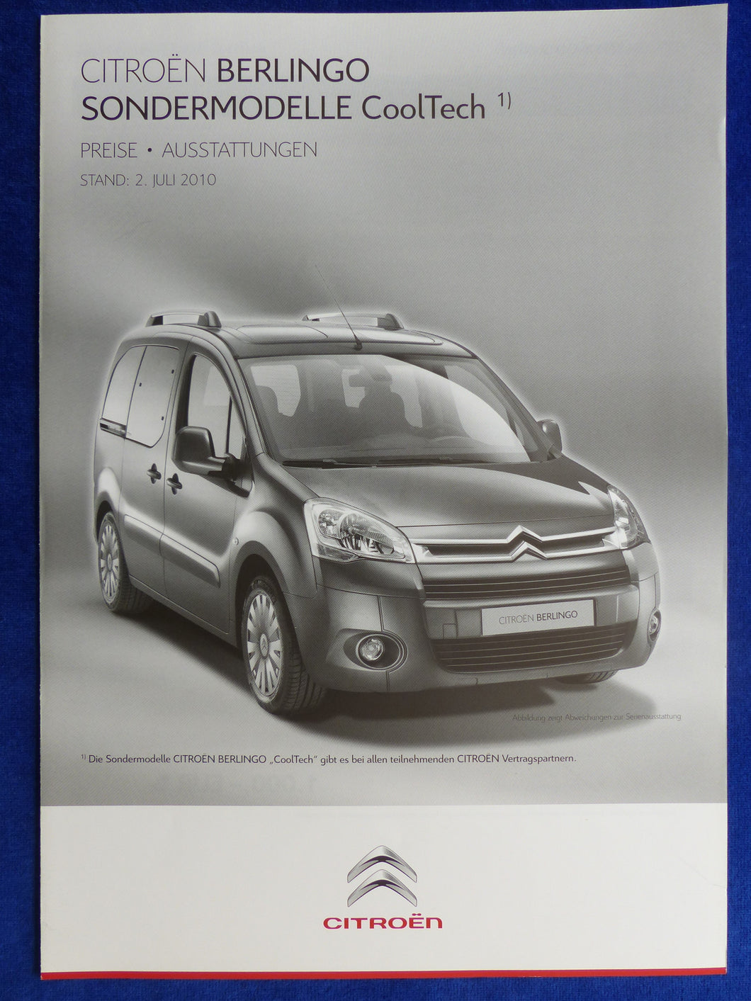 Citroen Berlingo CoolTech - Preisliste MJ 2011 - Prospekt Brochure 07.2010