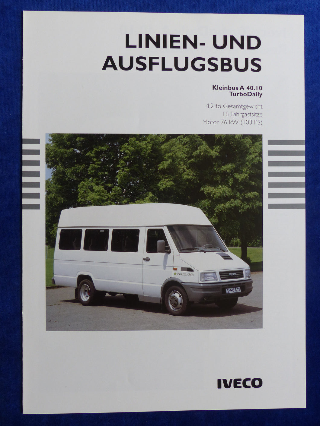 Iveco Bus Linienbus Kleinbus Turbo Daily A 40.10 - Prospekt Brochure 90er