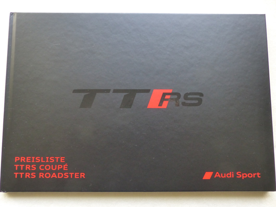 Audi TT RS Coupe Roadster - Preisliste - Hardcover Prospekt Brochure 04.2019