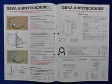 Lade das Bild in den Galerie-Viewer, GEKA Aufsteckleuchte Aufsteckdose - Prospekt Brochure 1994
