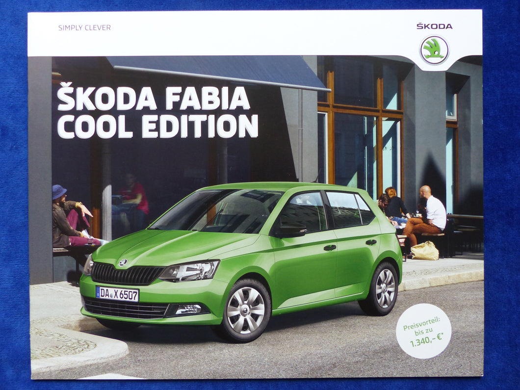 Skoda Fabia Cool Edition MJ 2016 - Prospekt Preisliste Brochure 11.2015