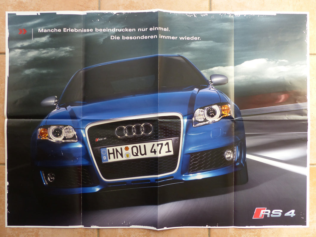 Audi RS 4 quattro Limousine Typ B7 - Poster Prospekt Brochure 2005 - car-brochure