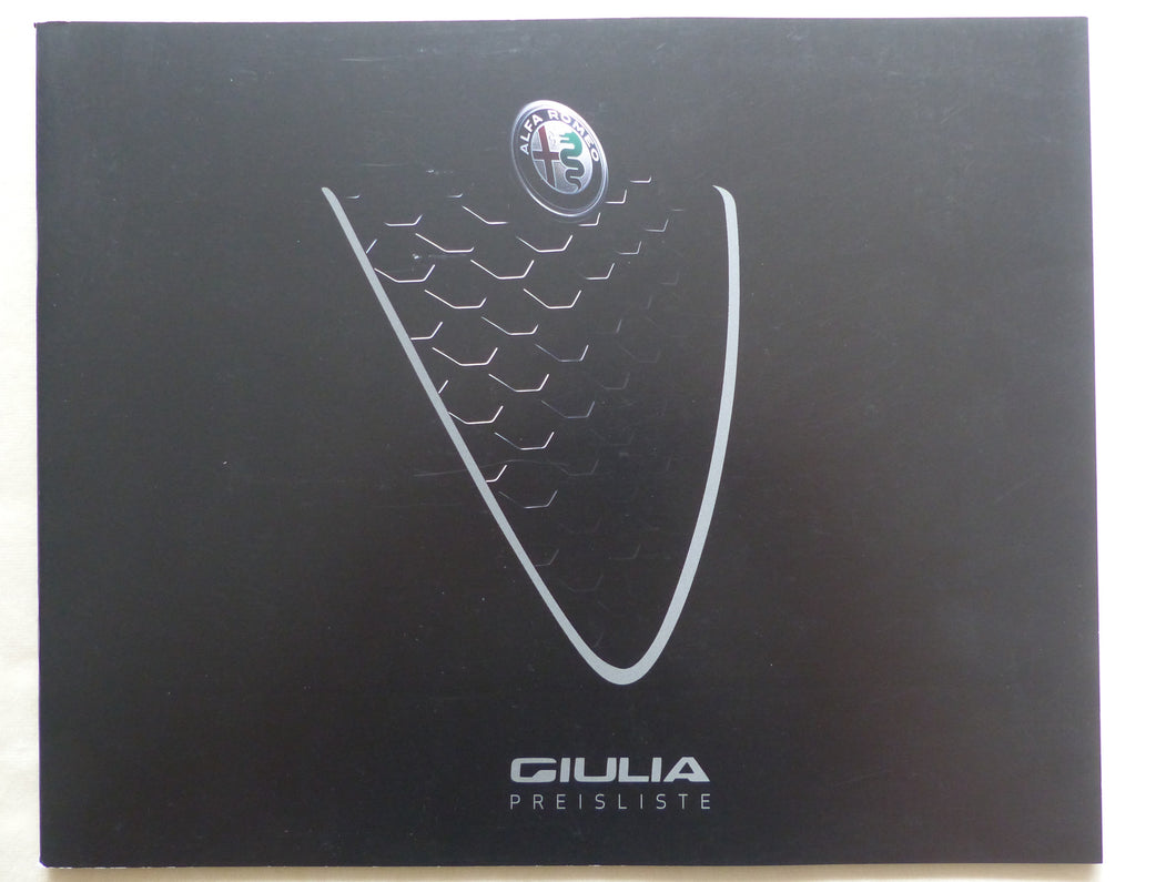 Alfa Romeo Giulia Super Veloce QV - Preisliste - Prospekt Brochure 04.2018