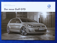 Lade das Bild in den Galerie-Viewer, VW Golf GTD 184 PS TDI - Preisliste MJ 2013 - Prospekt Brochure 03.2013
