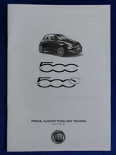Lade das Bild in den Galerie-Viewer, Fiat 500 500C - Preisliste MJ 2020 - Prospekt Brochure 05.2019
