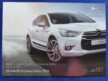 Lade das Bild in den Galerie-Viewer, Citroen DS 4 Limited Edition 1955 - Preisliste MJ 2016 - Prospekt 07.2015
