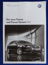 Lade das Bild in den Galerie-Viewer, VW Passat Variant R36 - Preisliste MJ 2008 - Prospekt Brochure 03.2008
