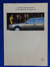 Lade das Bild in den Galerie-Viewer, Mercedes-Benz W124 Limousinen 250D 260E Langversion - Prospekt Brochure 09.1990

