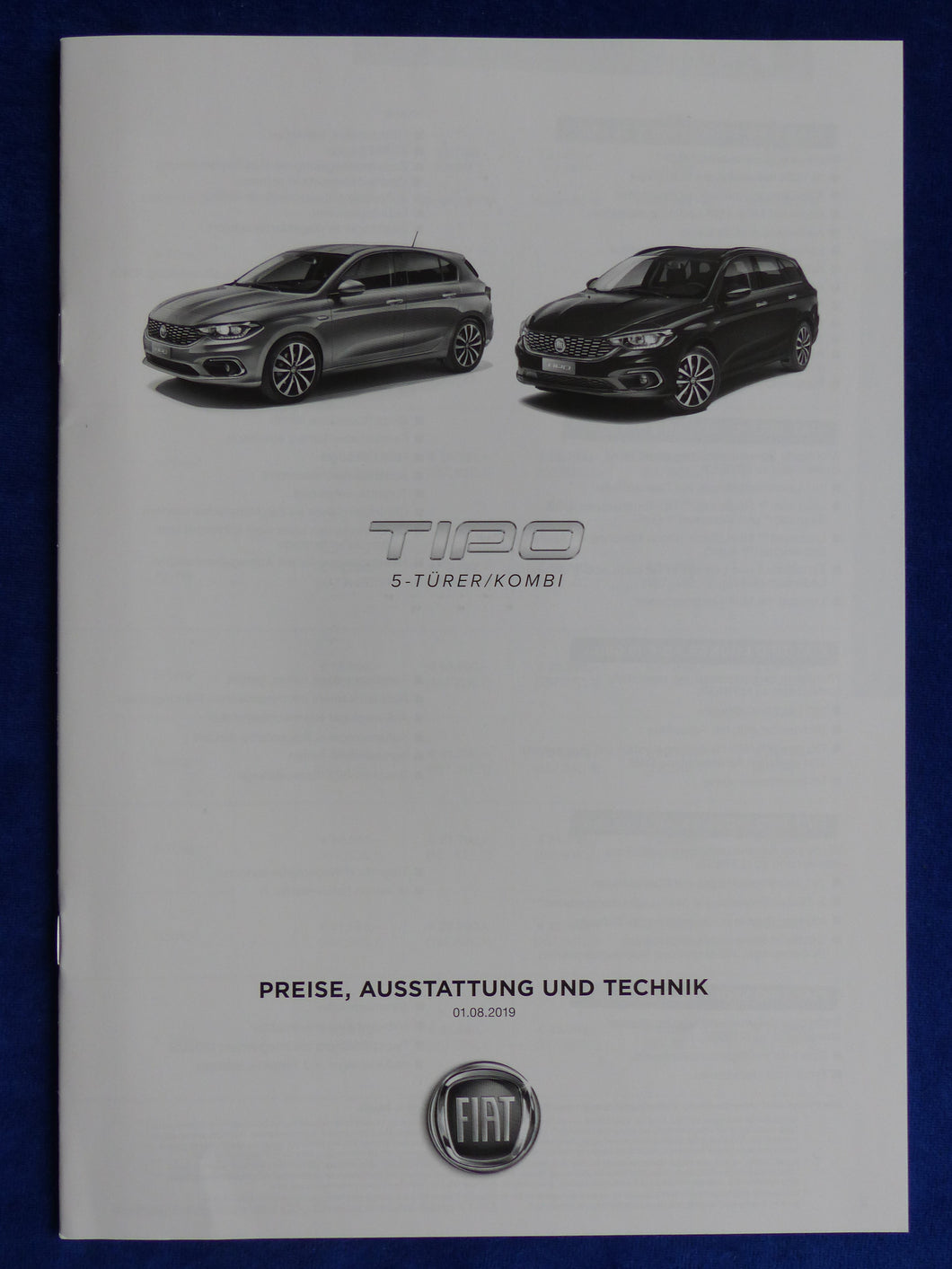 Fiat Tipo 5-Türer Kombi - Preisliste MJ 2020 - Prospekt Brochure 08.2019