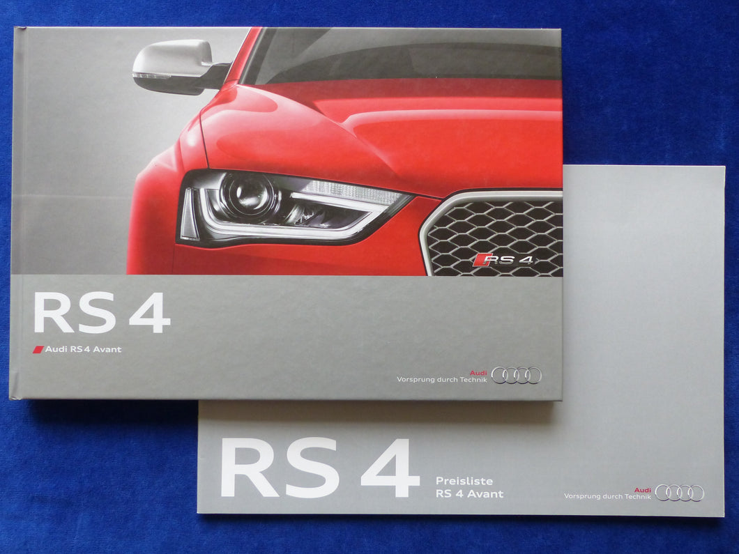 Audi RS 4 Avant quattro - Hardcover Prospekt Brochure + Preisliste 04.2013