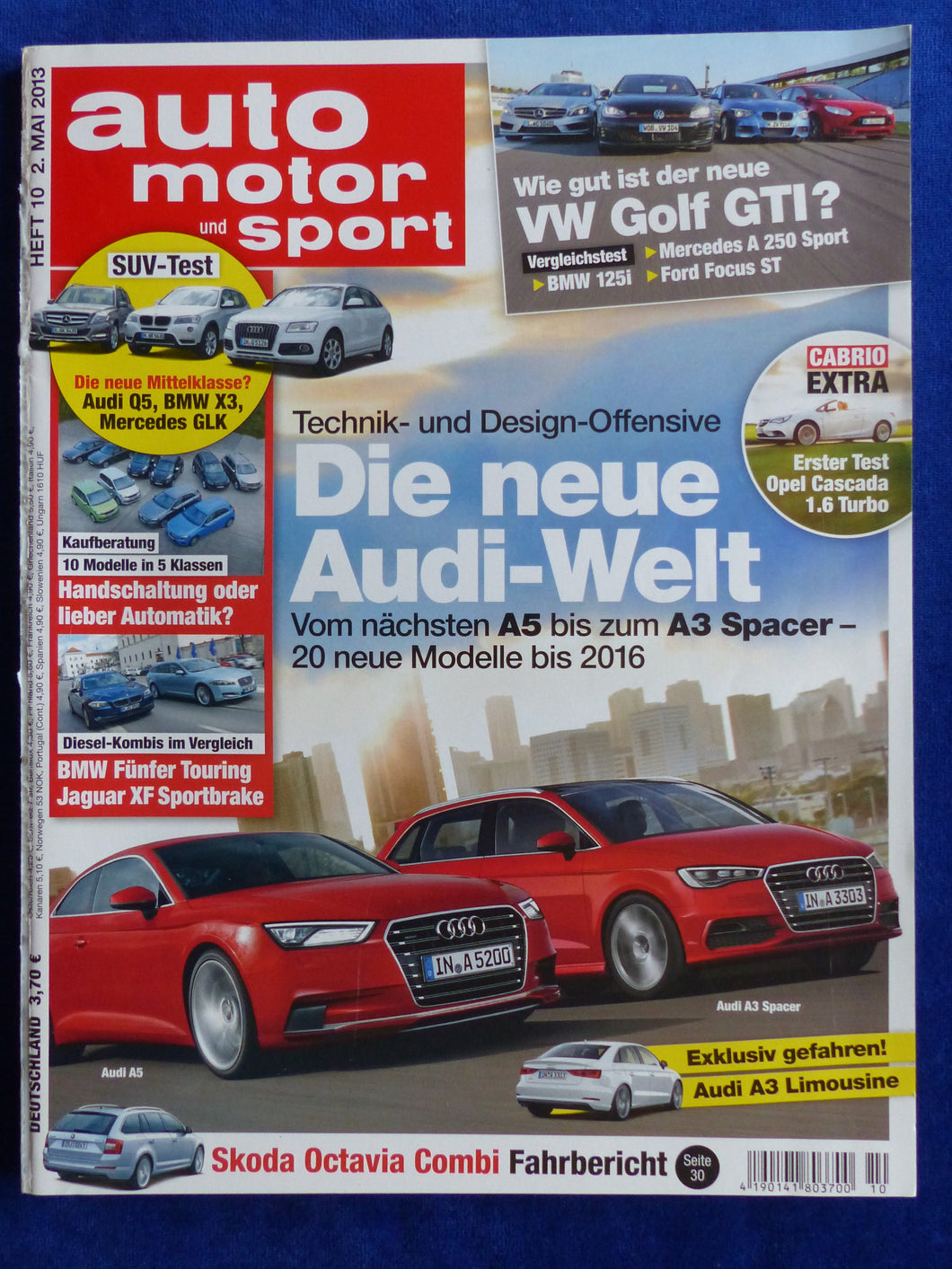 AMS Heft 10/2013 - VW Golf GTI BMW 125i Ford Focus ST Mercedes A 250 Opel Audi