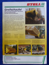 Lade das Bild in den Galerie-Viewer, STOLL Greifschaufel Frontladerwerkzeug - Prospekt Brochure 05.1997
